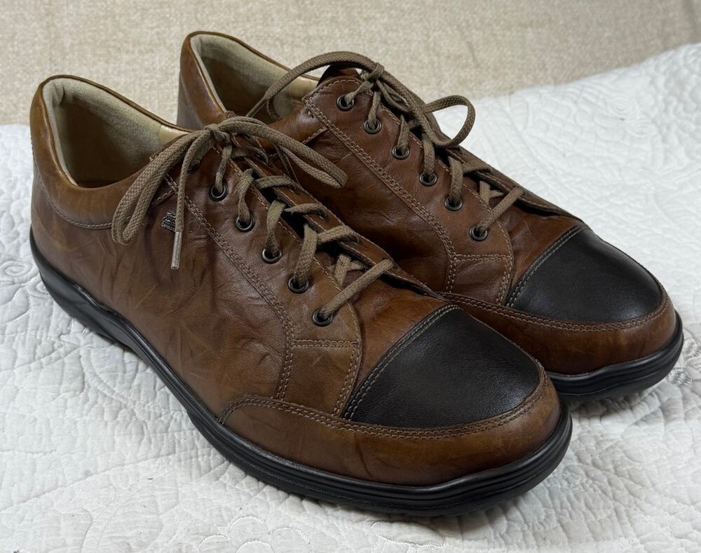 Finn Comfort Men's Brown 12 Alamo Leather Lace Up Comfort Walking Shoes Style